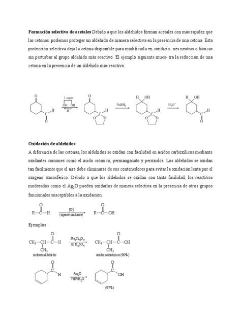 Reacciones De Carbonilos Pdf Cetona Hidrogenación