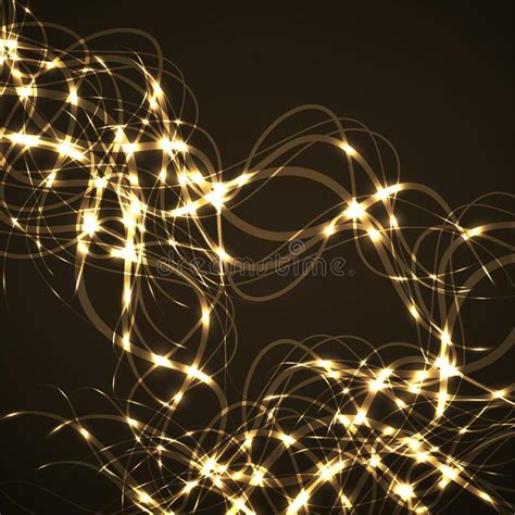 Abstract Glowing Wavy Lines And Lights Particle Curved Stripes