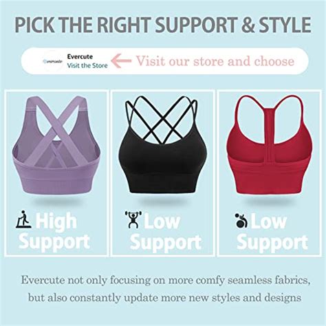 Evercute Cross Back Sport Bras Padded Strappy Criss Cross Cropped Bras