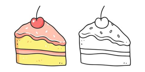 A Piece Of Cake Coloring Book With An Example Of Coloring For Children