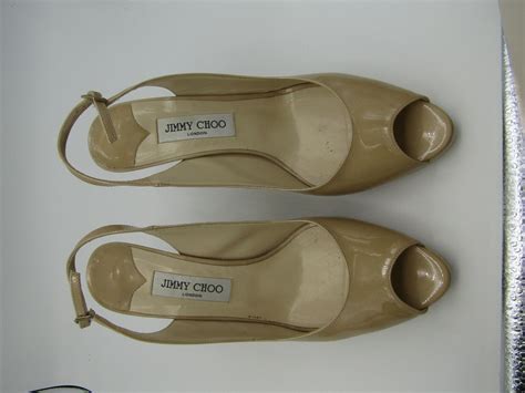 JIMMY CHOO NOVA PATENT LEATHER NUDE HEELS SIZE 41 5 1 Gem