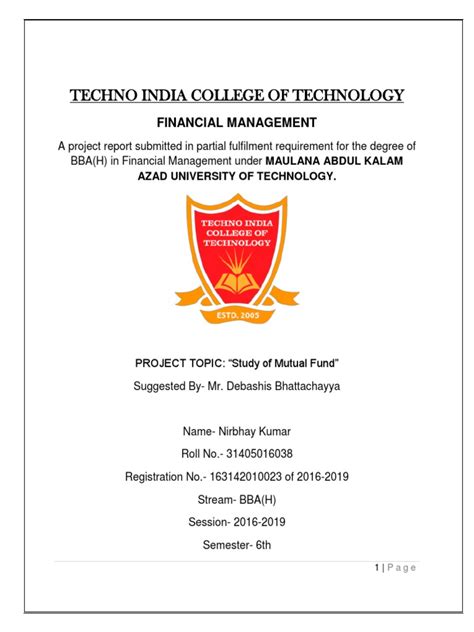 mutual fund project print  investment fund mutual funds