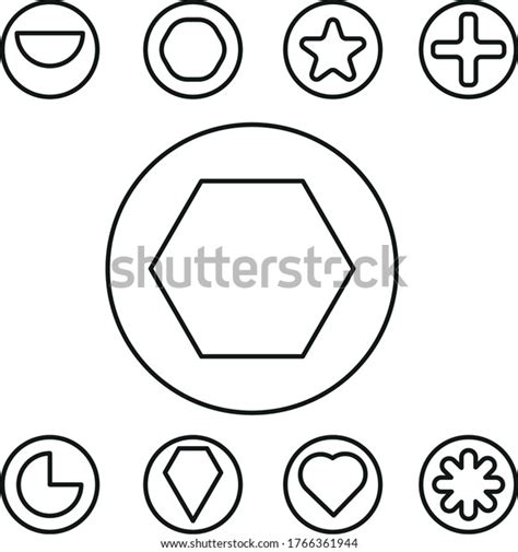 Basic Shape Set Outline Vector Illustration Stock Vector Royalty Free