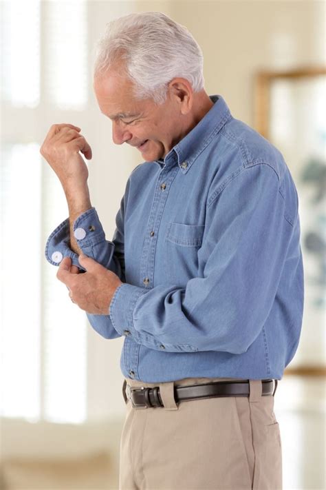 Long Sleeve Denim Shirt W Velcro® Brand Fasteners Adaptive Clothing For Seniors Disabled