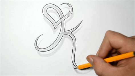 Letter K Tattoo Designs With Heart