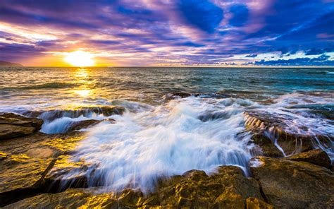 Fondos De Pantalla 1920x1200 Costa Olas Amaneceres Y Atardeceres Fotografía De Paisaje Piedras