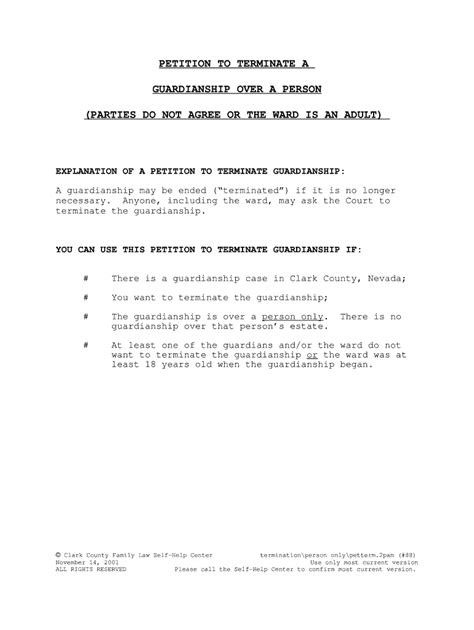 Fillable Online Clarkcountycourts INSTRUCTIONS FOR PETITION TO