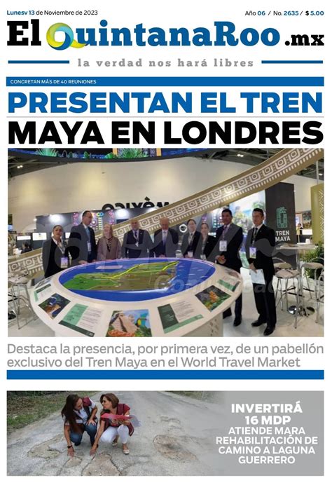 Portadas De Prensa En Quintana Roo 13 De Noviembre Del 2023