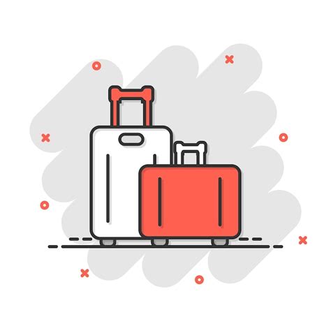 Premium Vector Travel Bag Icon In Comic Style Luggage Cartoon Vector