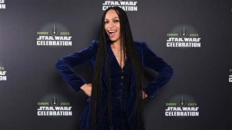 Rosario Dawson Goes Retro in Velvet Suit for Star Wars Celebration