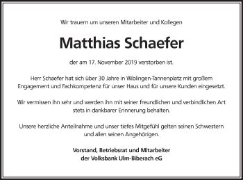 Traueranzeigen Von Matthias Schaefer S Dwest Presse Trauer