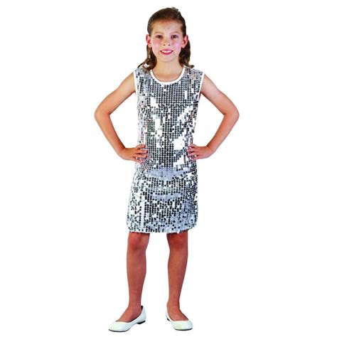 Déguisement robe disco argentée pour enfant