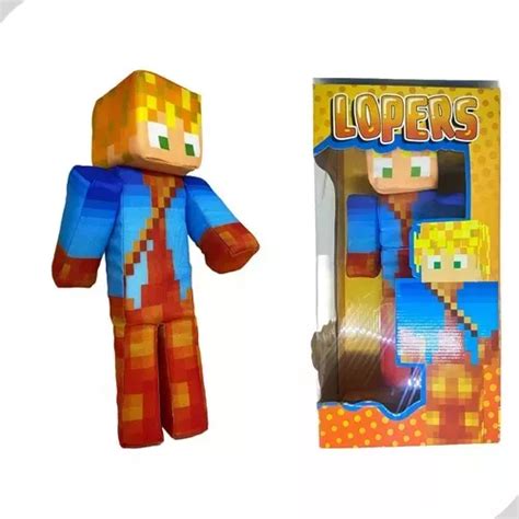 Boneco Minecraft Lopers Youtuber Skin Pelúcia 33cm Frete Grátis