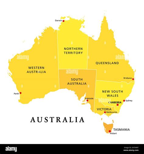 Australian Map With States And Capital Cities