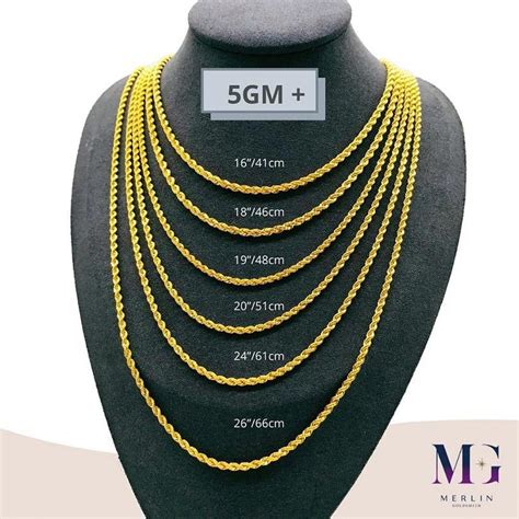916 Gold Hollow Rope Chain Hrc 5gm Merlin Goldsmith