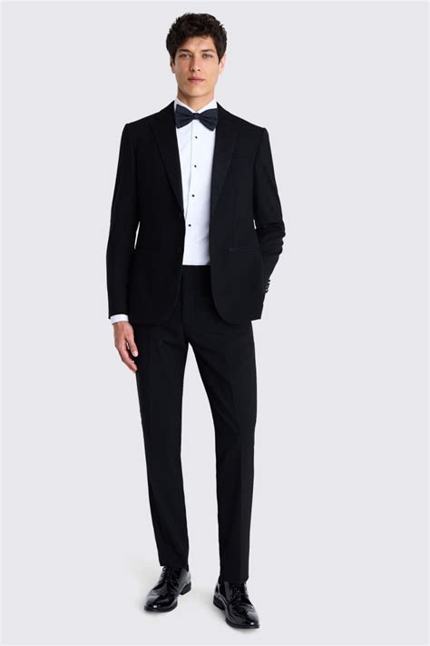 Slim Fit Black Wool Notch Lapel Tuxedo Jacket Buy Online At Moss