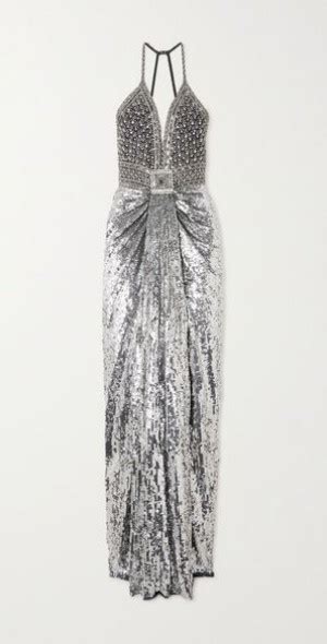 JENNY PACKHAM Hero Crystal Embellished Sequined Tulle Halterneck Gown