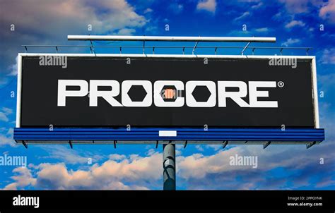 Advertisement billboard displaying logo of Procore Technologies Stock Photo - Alamy