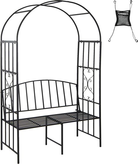 1 Go Steel Garden Arch With Seat For 2 People 69 High X 39 Wide Garden Arbor