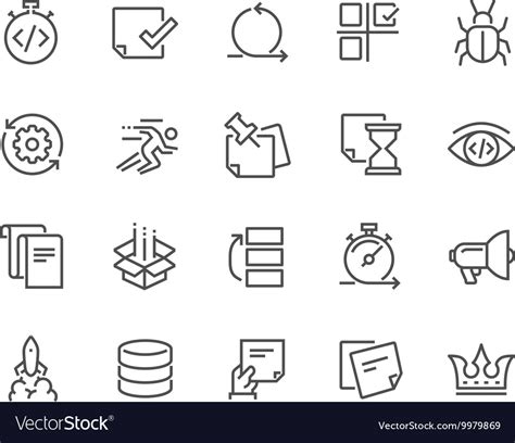 Line Agile Development Icons Royalty Free Vector Image