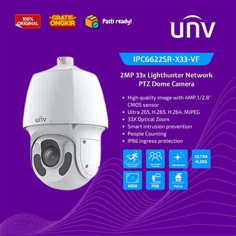 Jual Unv Ipc Sr X Vf Uniview Mp X Lighthunter Network Ptz Dome