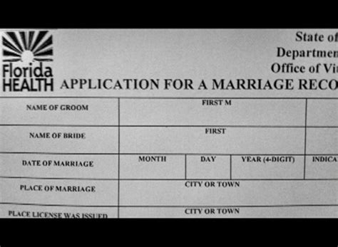 Florida Marriage Application Form