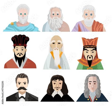 Greatest Philosophers And Thinkers From All The Times Stock Image And