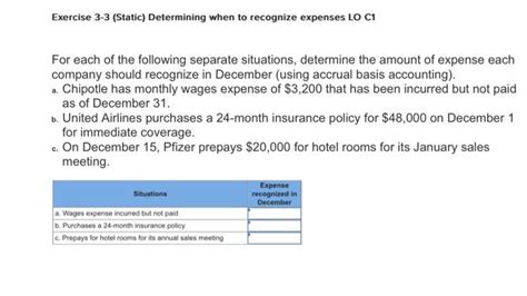 Solved Exercise Static Determining When To Recognize Chegg