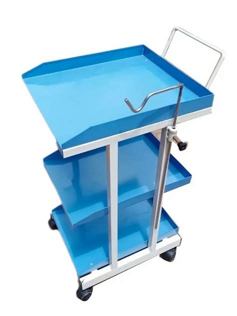 Blue Mild Steel Hospital ECG Trolley Size H 762 X W 457 X L 457 Mm At