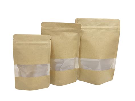 Biodegradable Stand Up Pouch With Window 100 Compostable Coffee Bags