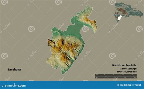 Barahona Province Of Dominican Republic Zoomed Relief Stock