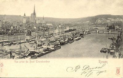 Cpa Rouen Vue Prise Du Pont Transbordeur Ebay