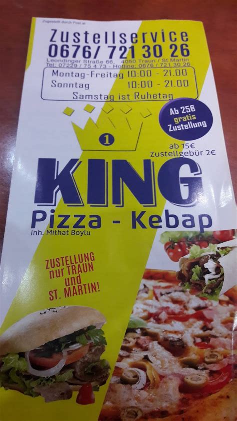 Speisekarte Von KING Pizza Kebap Traun