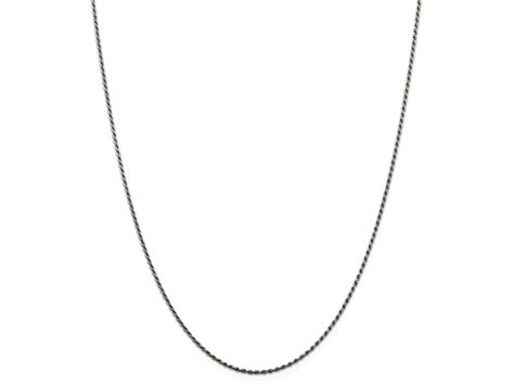 Rhodium Over Sterling Silver Mm Diamond Cut Rope Chain Yjhd