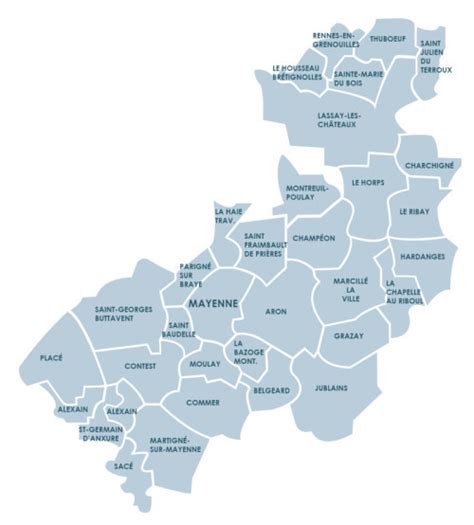 Carte Mayenne Communaut Mayenne Communaut