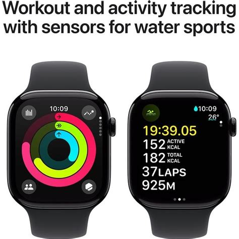 Apple Watch 10 Gps Cellular 46mm Jet Black Aluminium Case Black Sport Band Sm