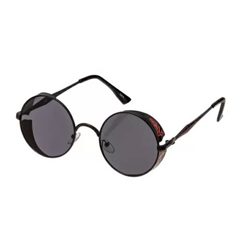 Steampunk Round Sunglasses Retro Mens Womens Cosplay Cyber Glasses