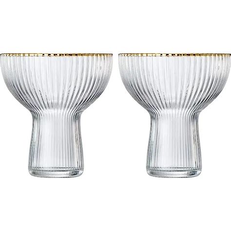 Gold Rimmed Stemless Cocktail Glasses Set Of 2 The Little Coterie Shop