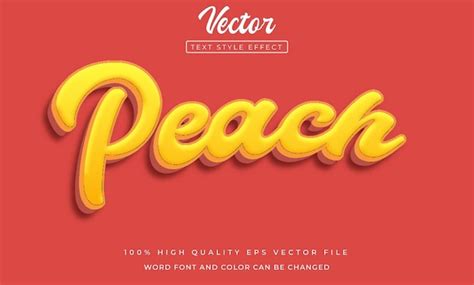 Premium Vector Vector Peach Text Style Effect