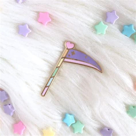 My Little Scythe Pastel Goth Kawaii Hard Enamel Pin Etsy