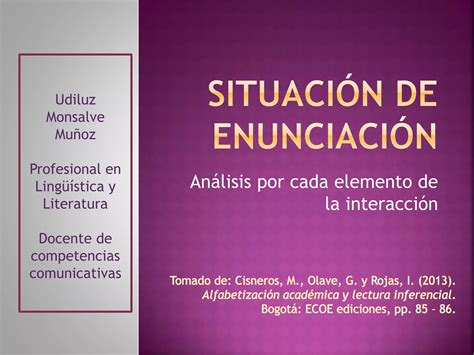 Analisis por elementos Situación de enunciación PPT