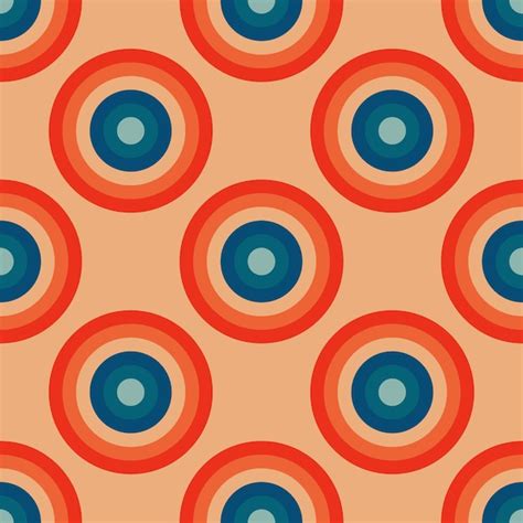 Motif Géométrique Vintage Avec Des Cercles Dans Le Style Des Années 70