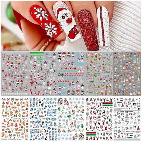 Buy Hasthip® 10 Sheets Nail Art Decal Diy Christmas Nair Art Decals