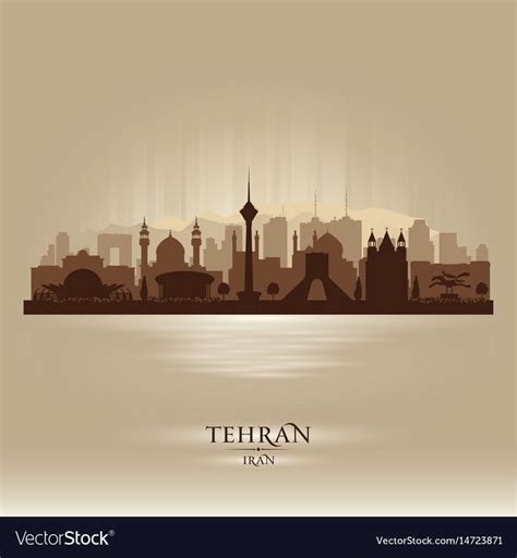 Tehran Iran city skyline vector silhouette illustration. Download a ...