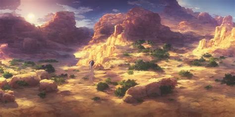 A Stunning Desert Landscape By Makoto Shinkai Stable Diffusion