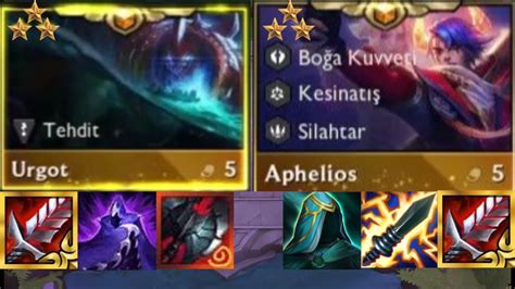 Aphelios 3 Yıldız Urgot 3 Yıldız TFT SET 8 TALİHİN LÜTFU YouTube