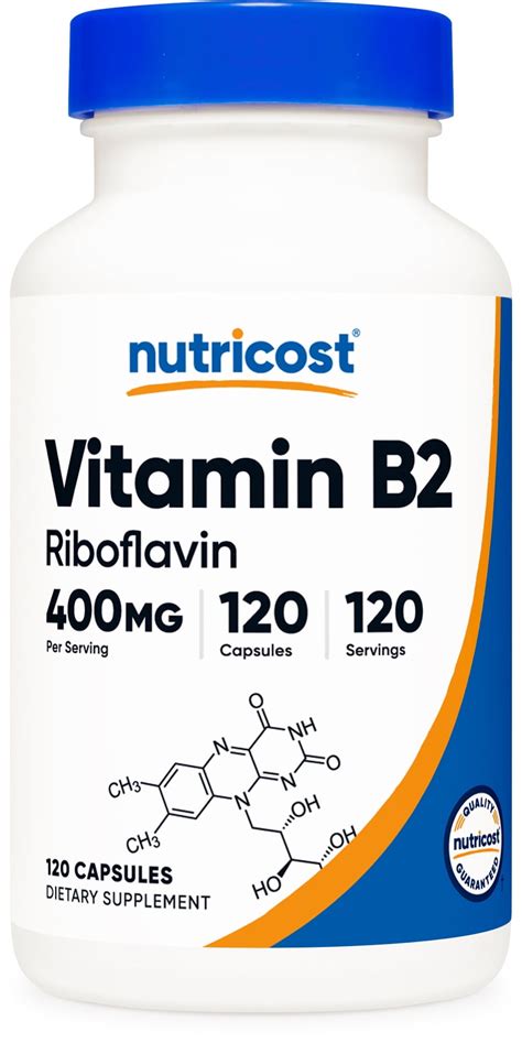 Nutricost Vitamin B2 Riboflavin 400mg 120 Capsules Supplement