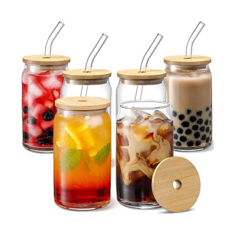 Glass Tumblers With Bamboo Lids Cheapest Store Oceanproperty Co Th