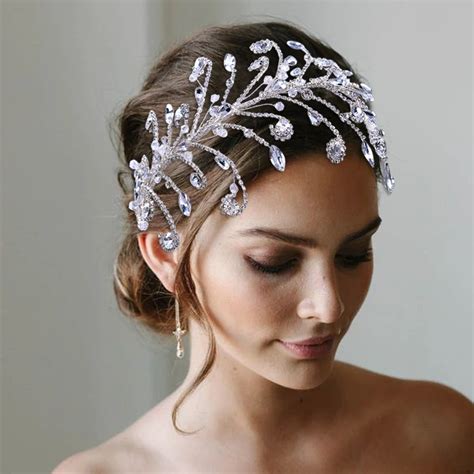 Tiara de casamento laço de cristal acessório de cabelo brilhante