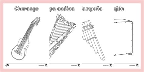 Hojas Para Colorear Instrumentos Musicales Peruanos Gu A De Trabajo